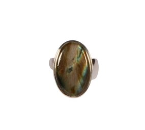 Zilveren ring labradoriet maat 16 1/2 | ovaal 2 x 1,3 cm Zilveren ring labradoriet maat 16 1/2 | ovaal 2 x 1,3 cm