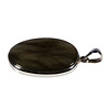 Zilveren hanger labradoriet | ovaal 4 x 2,7 cm