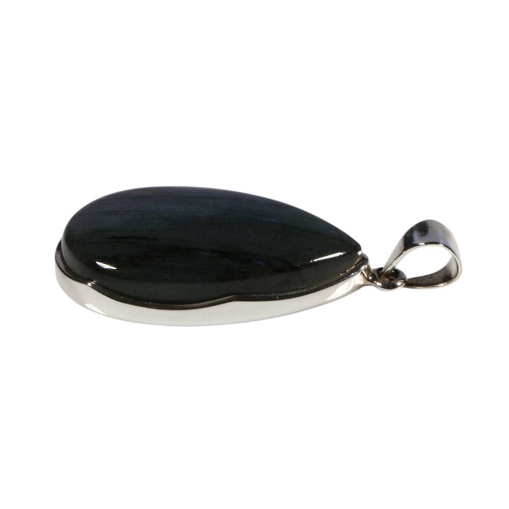 Zilveren hanger labradoriet | druppel 3,6 x 2 cm Zilveren hanger labradoriet | druppel 3,6 x 2 cm
