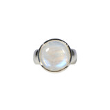 Zilveren ring maansteen (regenboog) maat 16 1/2 | rond 1,4 cm Zilveren ring maansteen (regenboog) maat 16 1/2 | rond 1,4 cm