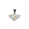 Zilveren hanger maansteen (regenboog) | driehoek facet 1,2 x 2,1 cm