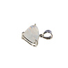 Zilveren hanger maansteen (regenboog) | driehoek facet 1,2 x 2,1 cm