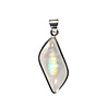 Zilveren hanger maansteen (regenboog) | freeform 2,8 x 1,1 cm