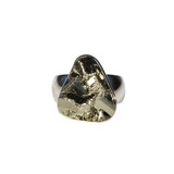 Zilveren ring pyriet maat 17 1/2 | ruw freeform 1,7 x 1,6 cm Zilveren ring pyriet maat 17 1/2 | ruw freeform 1,7 x 1,6 cm