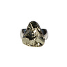 Zilveren ring pyriet maat 17 1/2 | ruw freeform 1,7 x 1,6 cm