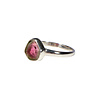 Zilveren ring toermalijn (watermeloen) maat 18 1/2 | rond 0,8 x 0,8 cm