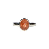 Zilveren ring zonnesteen maat 19 | ovaal 1 x 0,8 cm