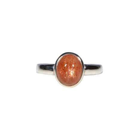 Zilveren ring zonnesteen maat 19 | ovaal 1 x 0,8 cm Zilveren ring zonnesteen maat 19 | ovaal 1 x 0,8 cm