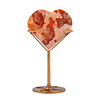 Carneool met bloemagaat hart op goudkleurige standaard Carneool met bloemagaat hart op goudkleurige standaard