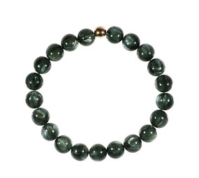 Serafiniet armband met 14k gouden kraal | 8 mm Serafiniet armband met 14k gouden kraal | 8 mm