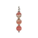 Zilveren hanger rhodochrosiet | 3 bolletjes