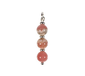 Zilveren hanger rhodochrosiet | 3 bolletjes Zilveren hanger rhodochrosiet | 3 bolletjes