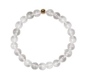 Bergkristal armband met 14k gouden kraal | 8 mm Bergkristal armband met 14k gouden kraal | 8 mm