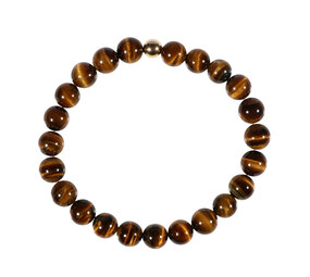 Tijgeroog armband met 14k gouden kraal | 8 mm Tijgeroog armband met 14k gouden kraal | 8 mm