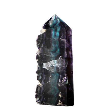 Fluoriet (multi) cluster obelisk geslepen 11 - 12,5 cm