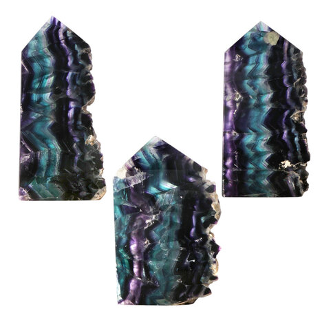 Fluoriet (multi) cluster obelisk geslepen 11 - 12,5 cm