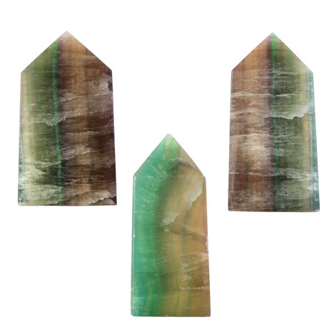 Fluoriet (multi) obelisk 8,5 - 9,5 cm Fluoriet (multi) obelisk 8,5 - 9,5 cm