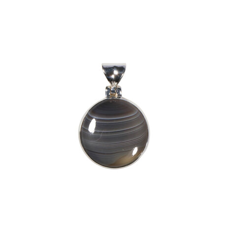 Zilveren hanger agaat (Botswana) | rond 1,7 cm Zilveren hanger agaat (Botswana) | rond 1,7 cm