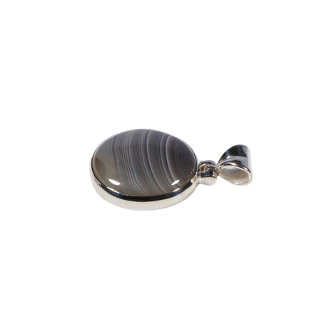 Zilveren hanger agaat (Botswana) | rond 1,7 cm Zilveren hanger agaat (Botswana) | rond 1,7 cm