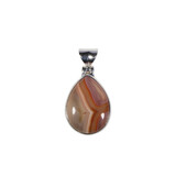 Zilveren hanger agaat (Botswana) | druppel 1,9 x 1,5 cm Zilveren hanger agaat (Botswana) | druppel 1,9 x 1,5 cm