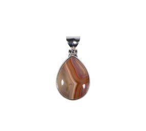 Zilveren hanger agaat (Botswana) | druppel 1,9 x 1,5 cm Zilveren hanger agaat (Botswana) | druppel 1,9 x 1,5 cm