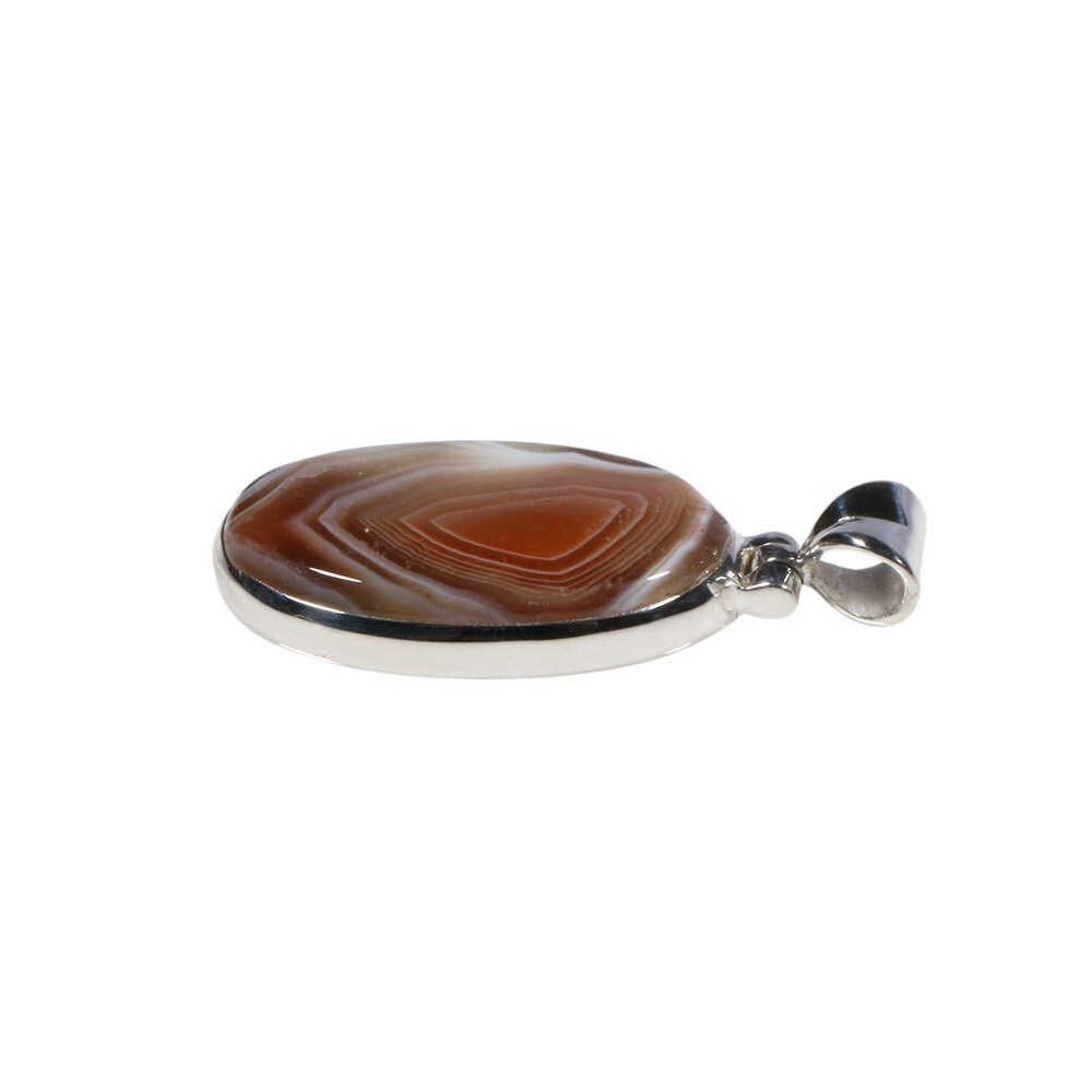 Zilveren hanger agaat (Botswana) | ovaal 2,5 x 1,5 cm Zilveren hanger agaat (Botswana) | ovaal 2,5 x 1,5 cm