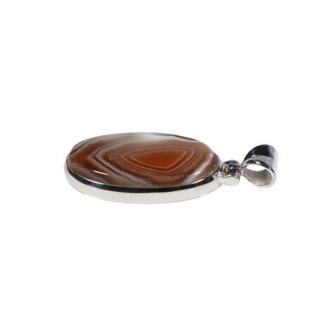 Zilveren hanger agaat (Botswana) | ovaal 2,5 x 1,5 cm Zilveren hanger agaat (Botswana) | ovaal 2,5 x 1,5 cm
