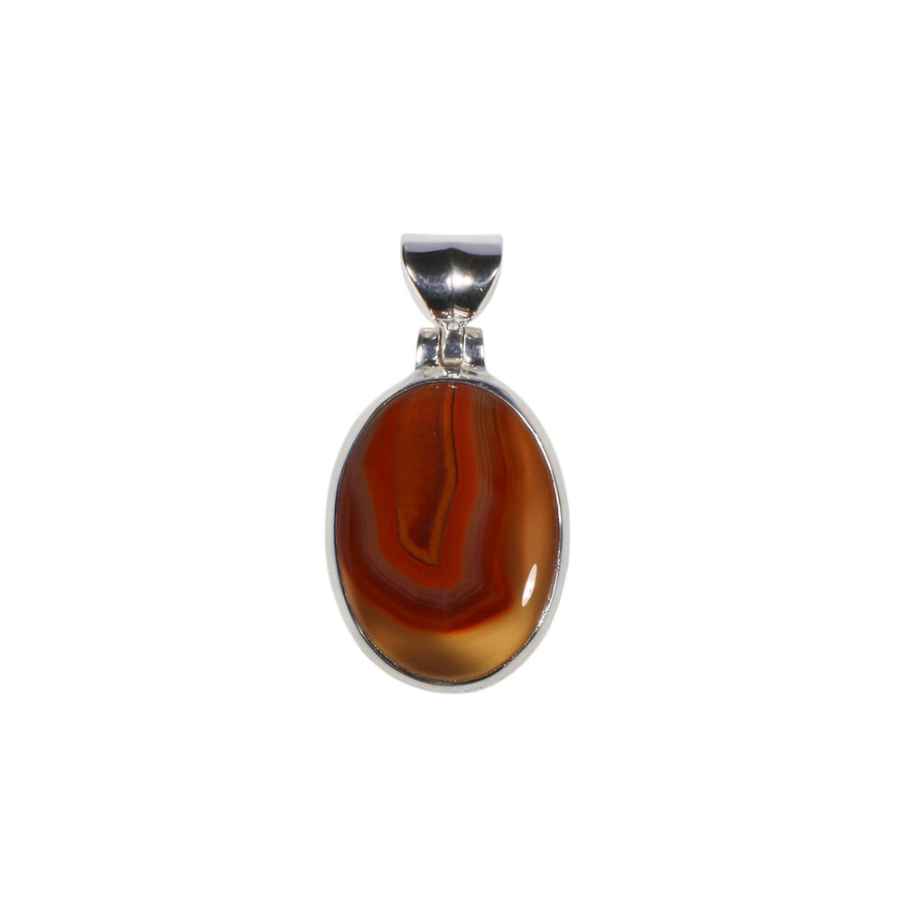Zilveren hanger agaat (Botswana) | ovaal 1,9 x 1,4 cm Zilveren hanger agaat (Botswana) | ovaal 1,9 x 1,4 cm