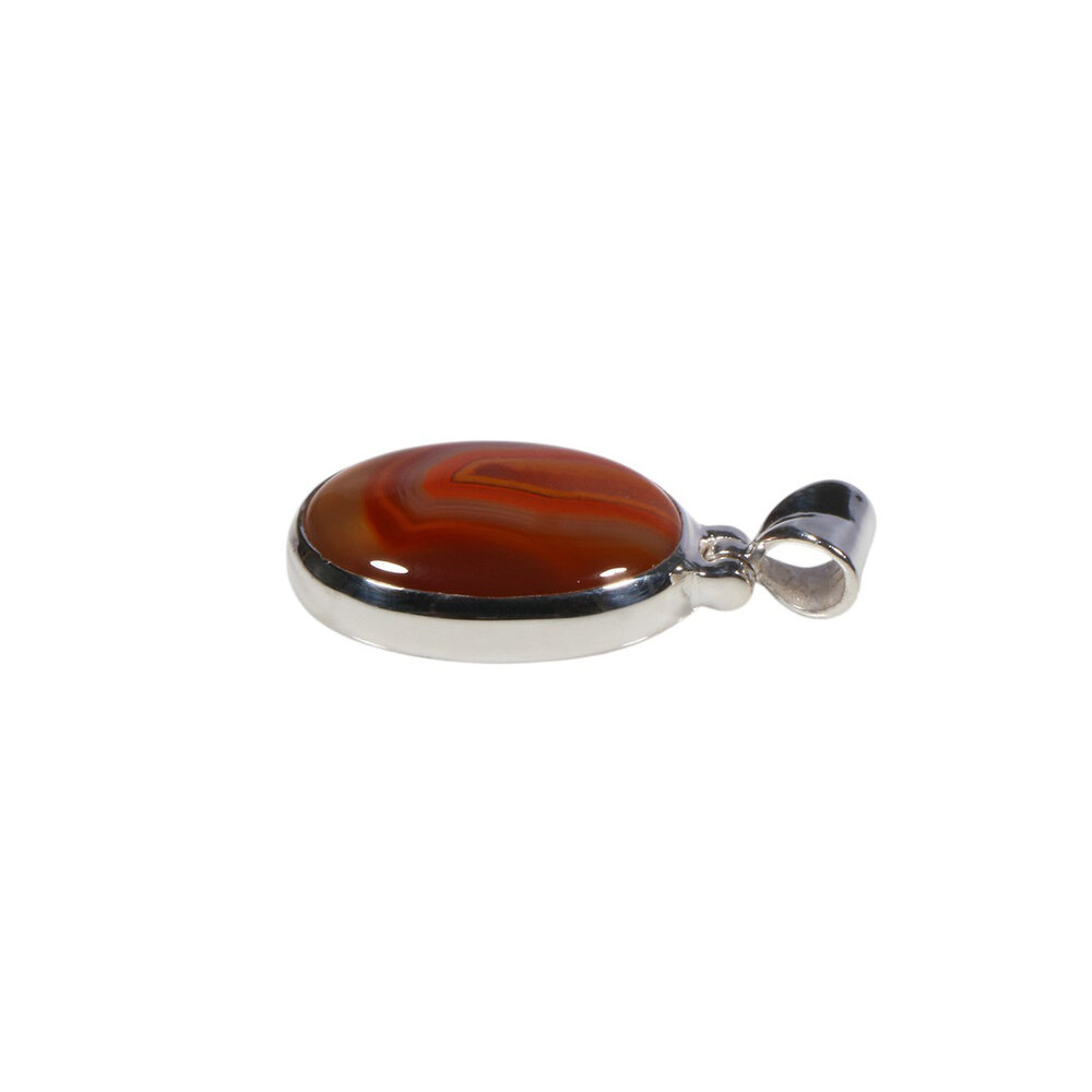Zilveren hanger agaat (Botswana) | ovaal 1,9 x 1,4 cm Zilveren hanger agaat (Botswana) | ovaal 1,9 x 1,4 cm