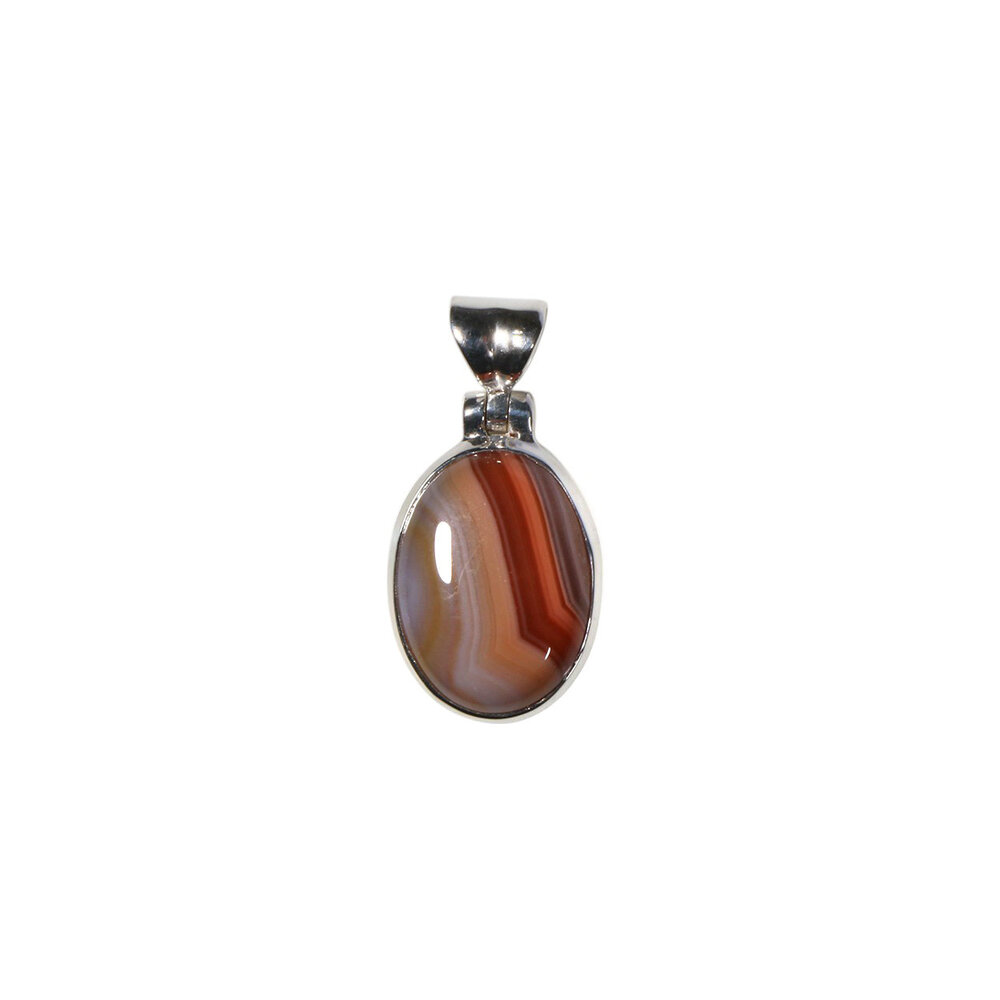 Zilveren hanger agaat (Botswana) | ovaal 1,6 x 1,2 cm Zilveren hanger agaat (Botswana) | ovaal 1,6 x 1,2 cm