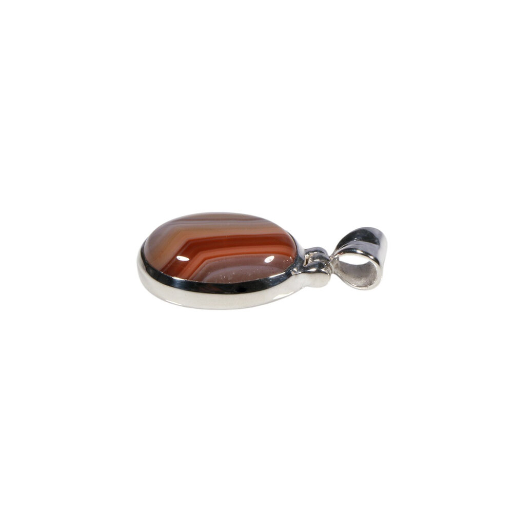 Zilveren hanger agaat (Botswana) | ovaal 1,6 x 1,2 cm Zilveren hanger agaat (Botswana) | ovaal 1,6 x 1,2 cm