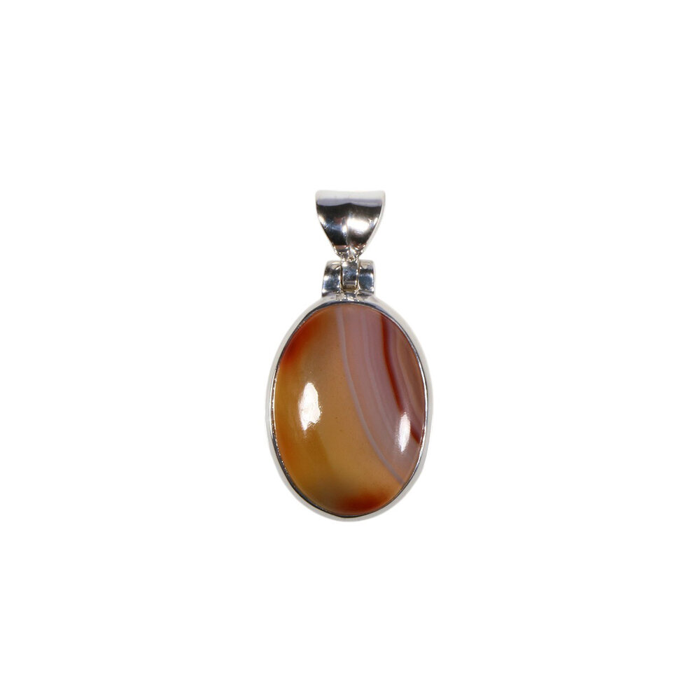 Zilveren hanger agaat (Botswana) | ovaal 1,7 x 1,3 cm Zilveren hanger agaat (Botswana) | ovaal 1,7 x 1,3 cm