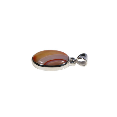 Zilveren hanger agaat (Botswana) | ovaal 1,7 x 1,3 cm Zilveren hanger agaat (Botswana) | ovaal 1,7 x 1,3 cm