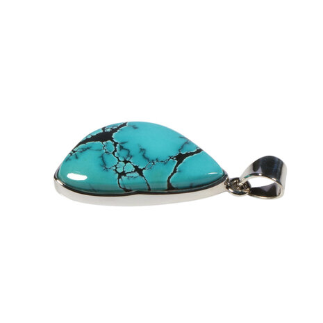 Zilveren hanger turkoois | druppel 3 x 1,8 cm Zilveren hanger turkoois | druppel 3 x 1,8 cm