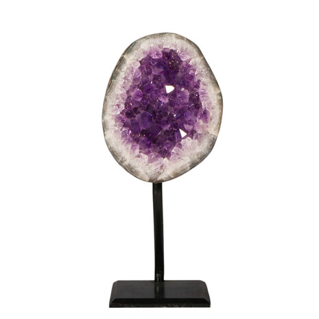 Amethist cluster op standaard 11,2 x 9,1 x 6,6 cm | 1059 gram Amethist cluster op standaard 11,2 x 9,1 x 6,6 cm | 1059 gram