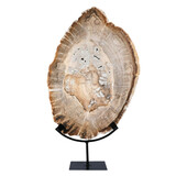 Versteend hout schijf gepolijst op standaard 44,1 x 30,2 x 2,2 cm | 4,45 kg Versteend hout schijf gepolijst op standaard 44,1 x 30,2 x 2,2 cm | 4,45 kg