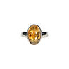 Zilveren ring citrien maat 19 | ovaal 1,4 x 1 cm Zilveren ring citrien maat 19 | ovaal 1,4 x 1 cm