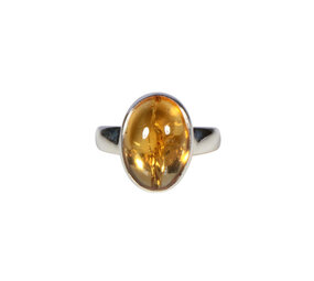 Zilveren ring citrien maat 17 | ovaal 1,5 x 1 cm Zilveren ring citrien maat 17 | ovaal 1,5 x 1 cm