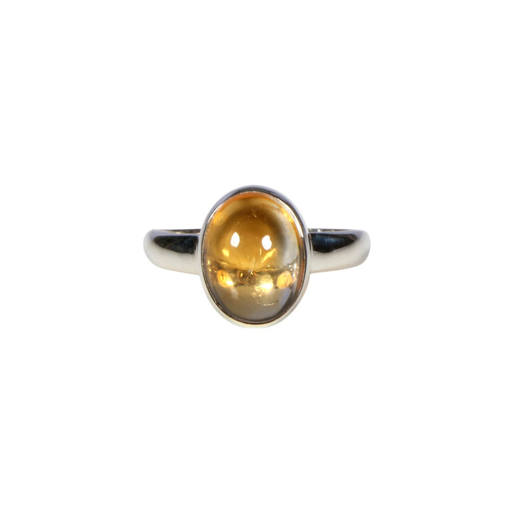 Zilveren ring citrien maat 19 | ovaal 1,2 x 0,9 cm Zilveren ring citrien maat 19 | ovaal 1,2 x 0,9 cm