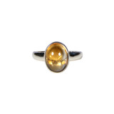 Zilveren ring citrien maat 19 | ovaal 1,2 x 0,9 cm