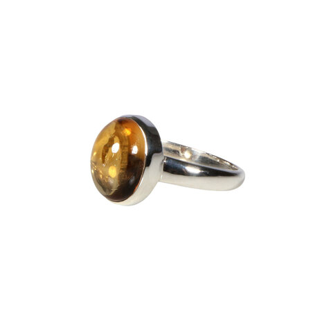 Zilveren ring citrien maat 19 | ovaal 1,2 x 0,9 cm Zilveren ring citrien maat 19 | ovaal 1,2 x 0,9 cm