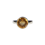 Zilveren ring citrien maat 18 1/2 | rond facet 1,1 cm
