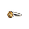 Zilveren ring citrien maat 18 1/2 | rond facet 1,1 cm Zilveren ring citrien maat 18 1/2 | rond facet 1,1 cm
