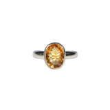 Zilveren ring citrien maat 17 | ovaal facet 1 x 0,8 cm Zilveren ring citrien maat 17 | ovaal facet 1 x 0,8 cm