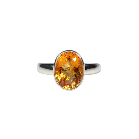 Zilveren ring citrien maat 19 1/2 | ovaal facet 1,3 x 0,9 cm Zilveren ring citrien maat 19 1/2 | ovaal facet 1,3 x 0,9 cm