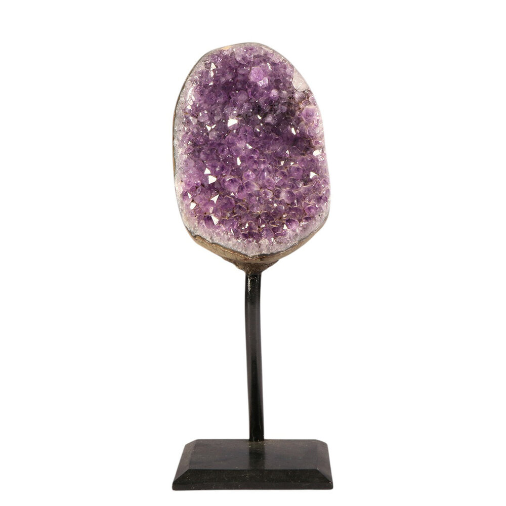 Amethist cluster op standaard 10,5 x 7 x 7 cm | 1005 gram Amethist cluster op standaard 10,5 x 7 x 7 cm | 1005 gram