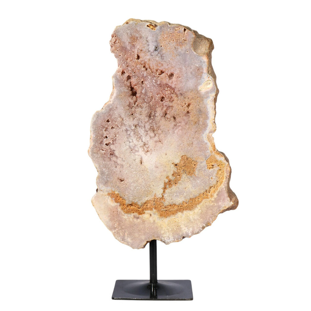 Amethist (roze) schijf op standaard 28,2 x 19 x 2 cm | 2020 gram