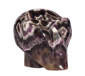 Amethist (chevron) alien schedel 10,3 x 8,4 x 9,5 cm | 1120 gram