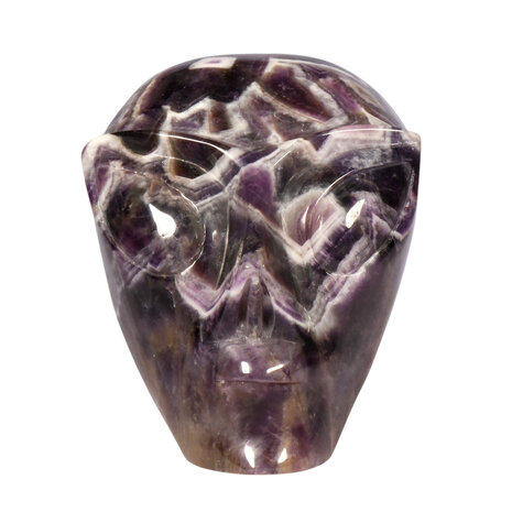 Amethist (chevron) alien schedel 10,3 x 8,4 x 9,5 cm | 1120 gram