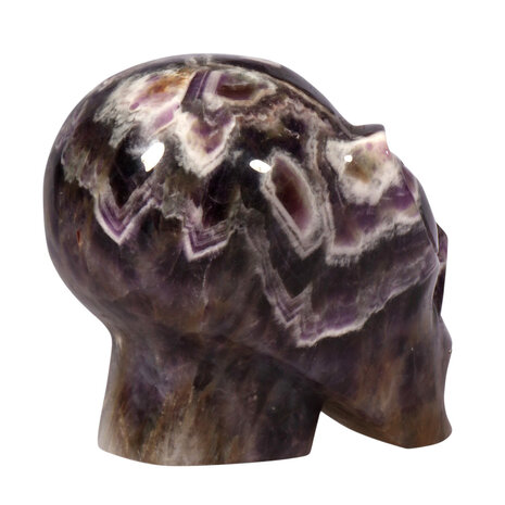 Amethist (chevron) alien schedel 10,3 x 8,4 x 9,5 cm | 1120 gram